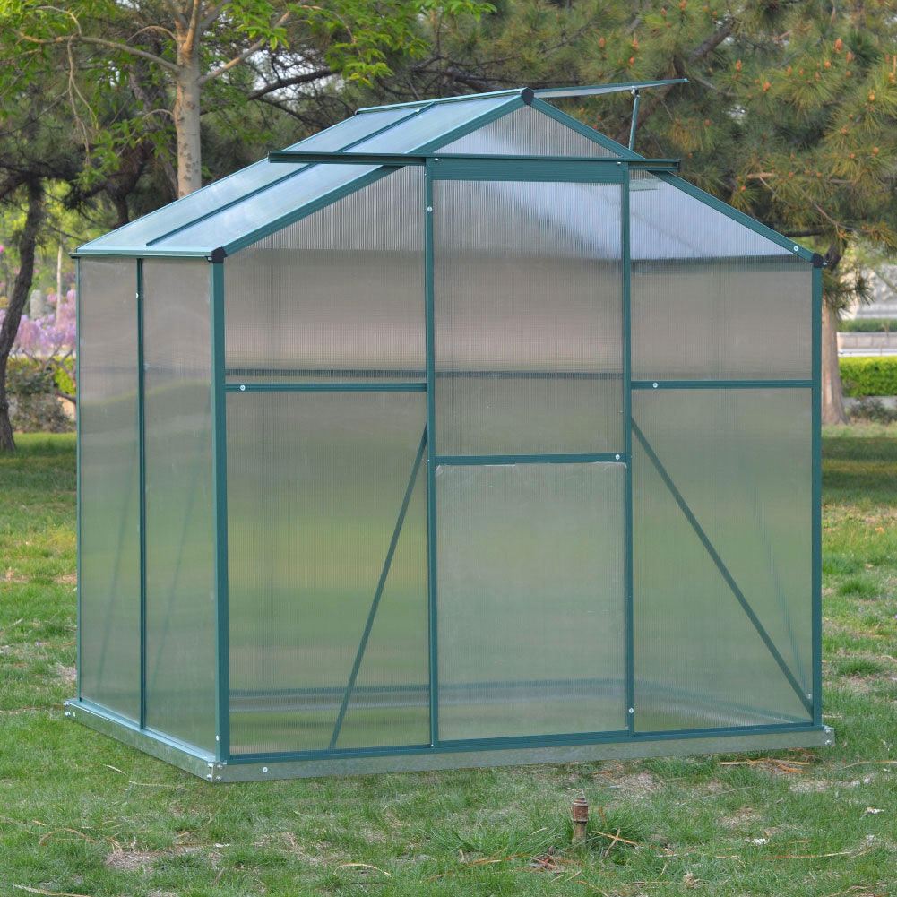 4' x 6' ft Garden Hobby Greenhouse Green Framed with Vent Garden greenhouse Garden Sanctuary