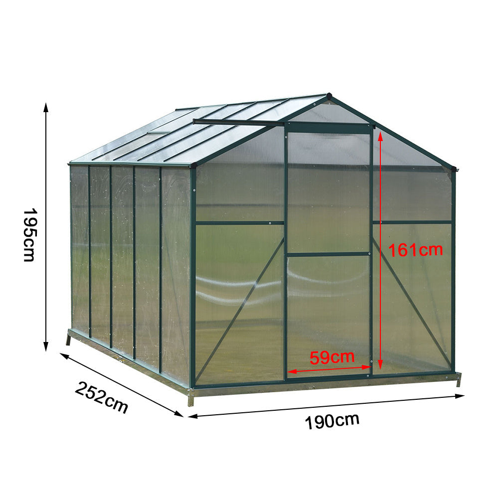 8' x 6' ft Garden Hobby Greenhouse Green Framed with Vent Garden greenhouse Garden Sanctuary