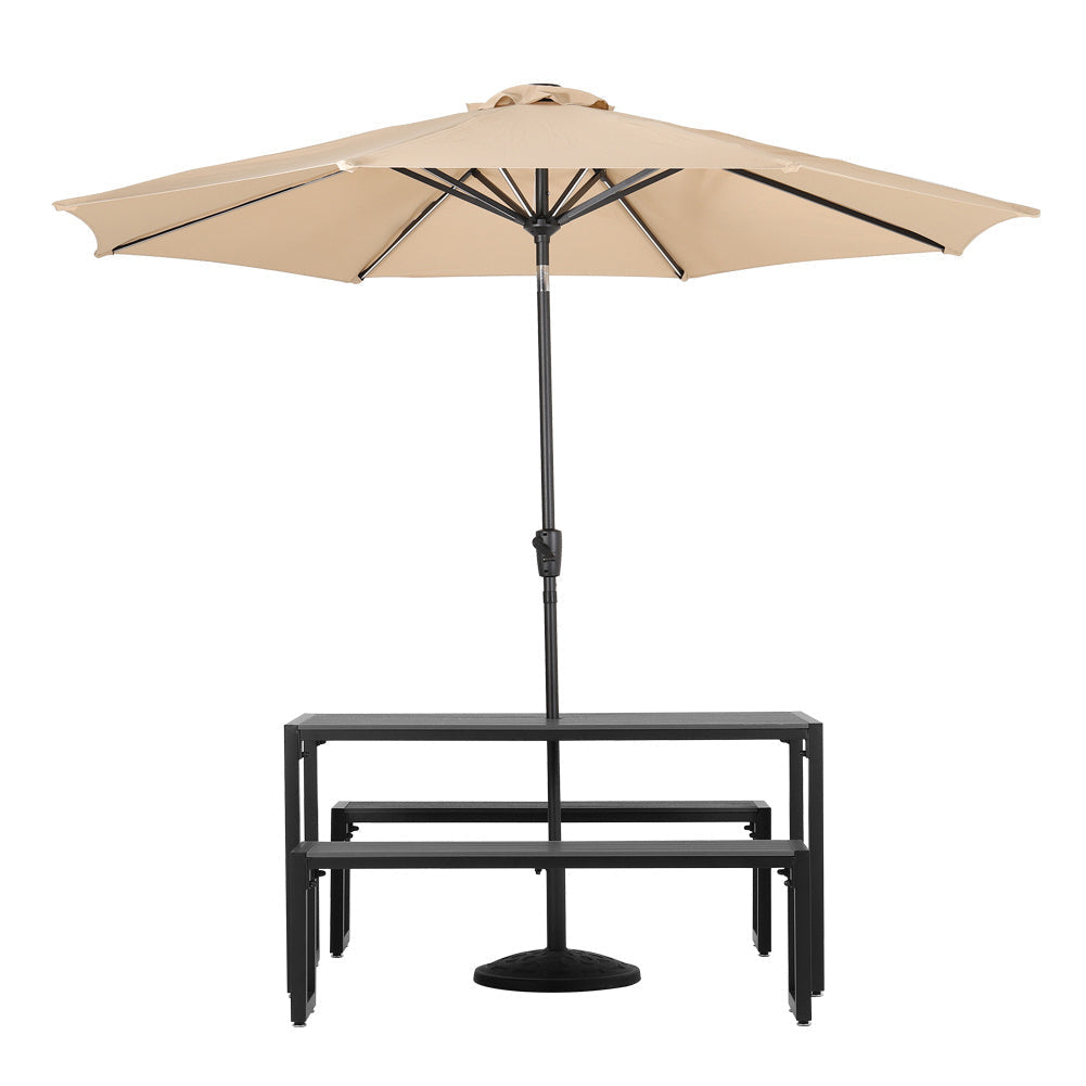 6 - Person 150cm Long Iron Outdoor Dining Set Garden Table and Bench Outdoor Seating
