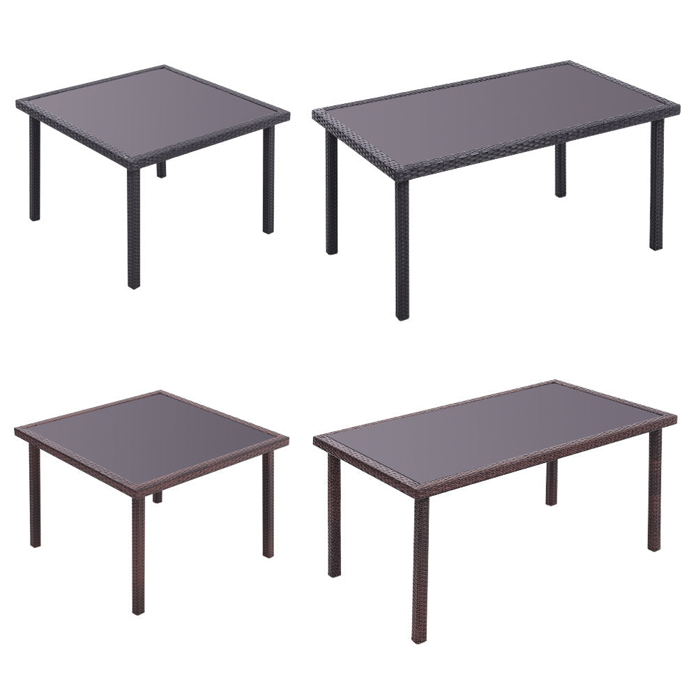 Garden Table Dining Patio Outdoor Table Black/Brown Garden Dining Table