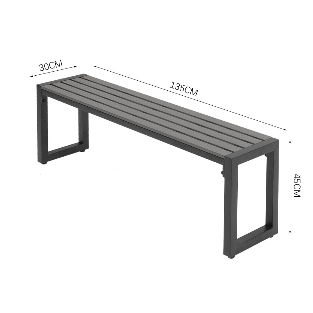 6 - Person 150cm Long Iron Outdoor Dining Set Garden Table and Bench Outdoor Seating Grey Only 2 x Bench