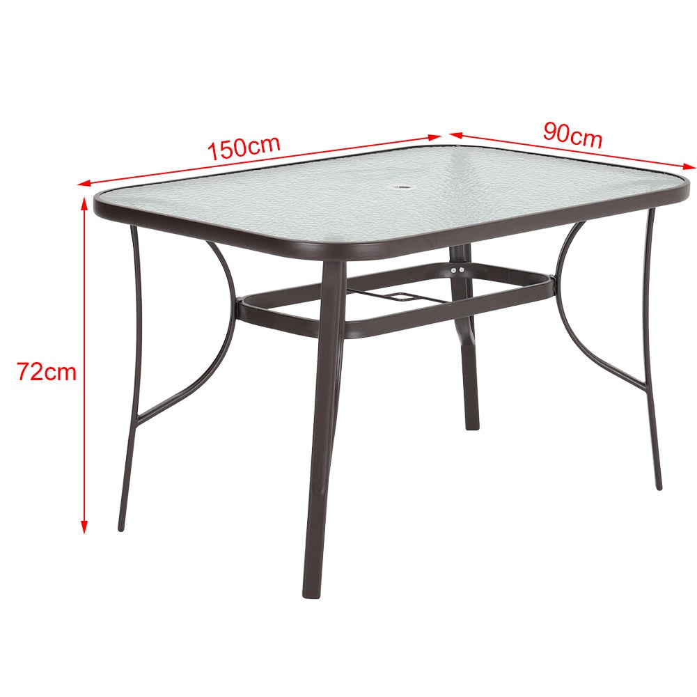 Garden Rectangular Ripple Glass Table and Folding Chairs GARDEN DINING SETS