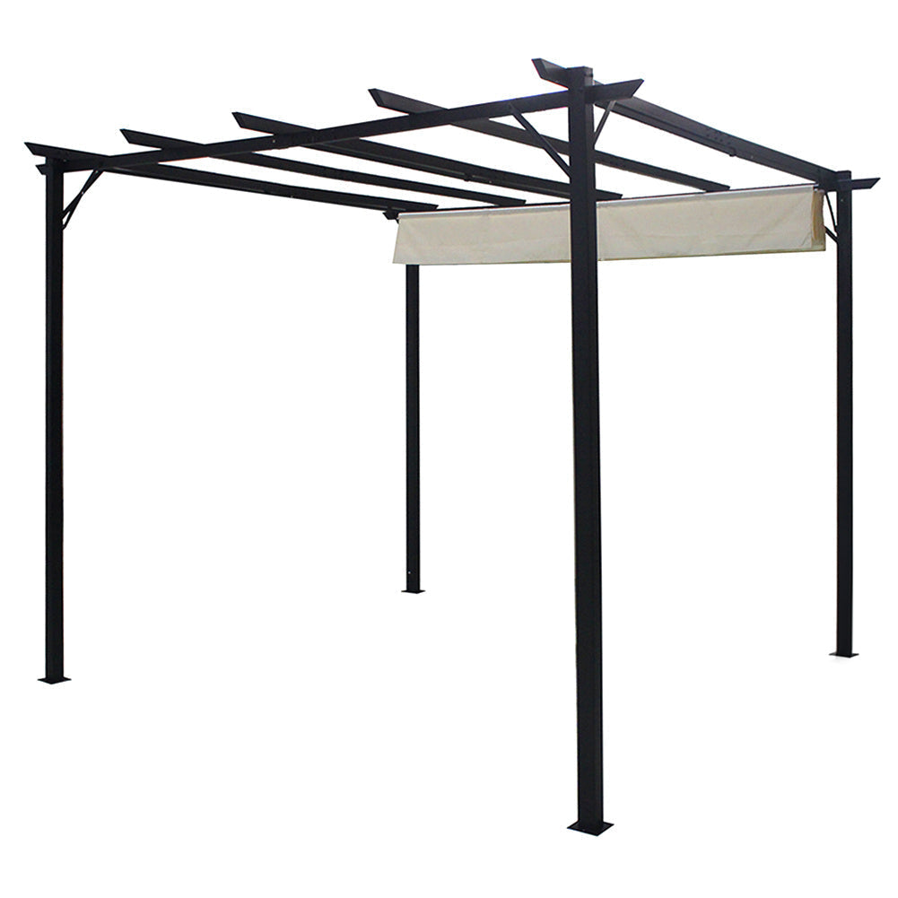 Outdoor Horizontal Pulling Square Pergolar - White
