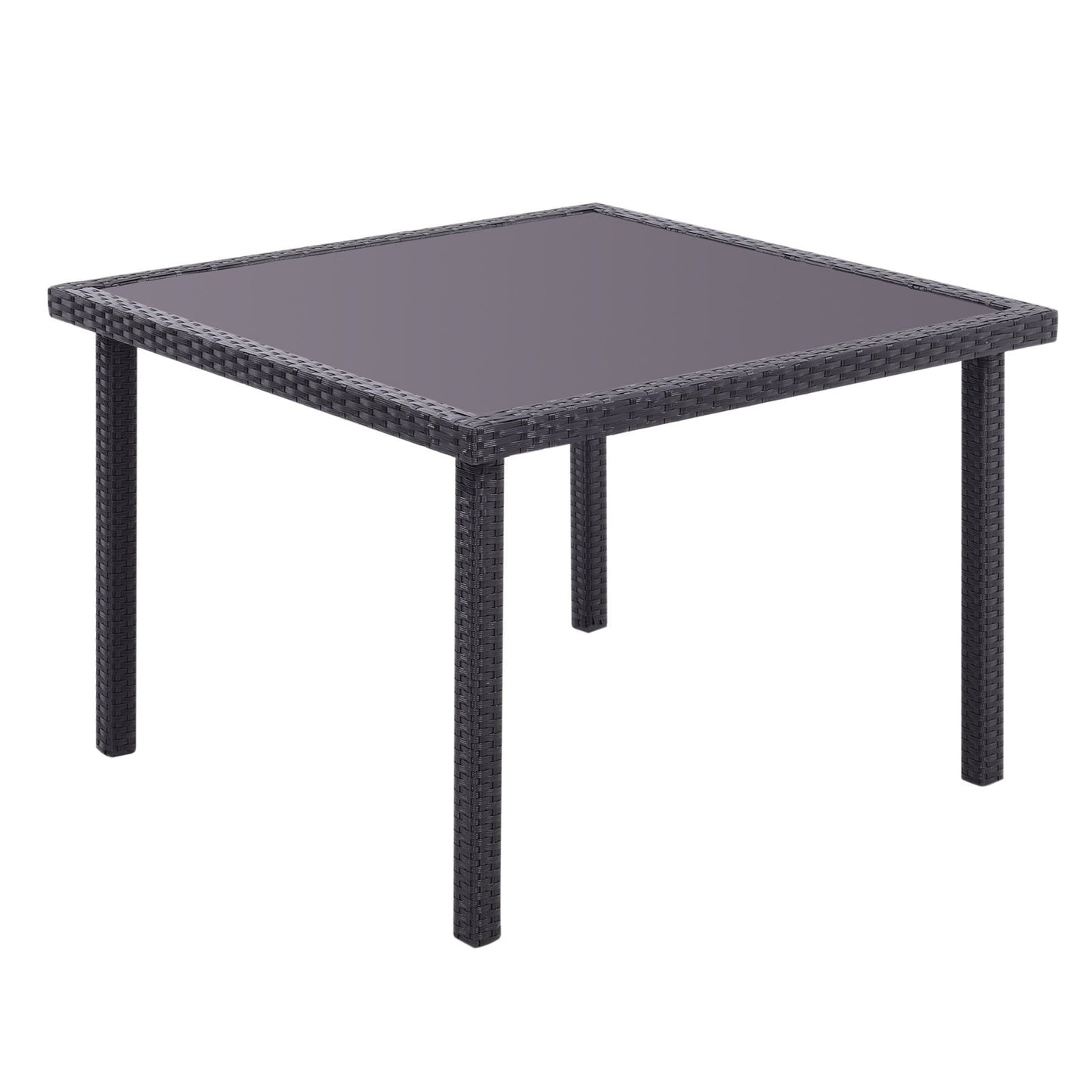 Garden Table Dining Patio Outdoor Table Black/Brown Garden Dining Table