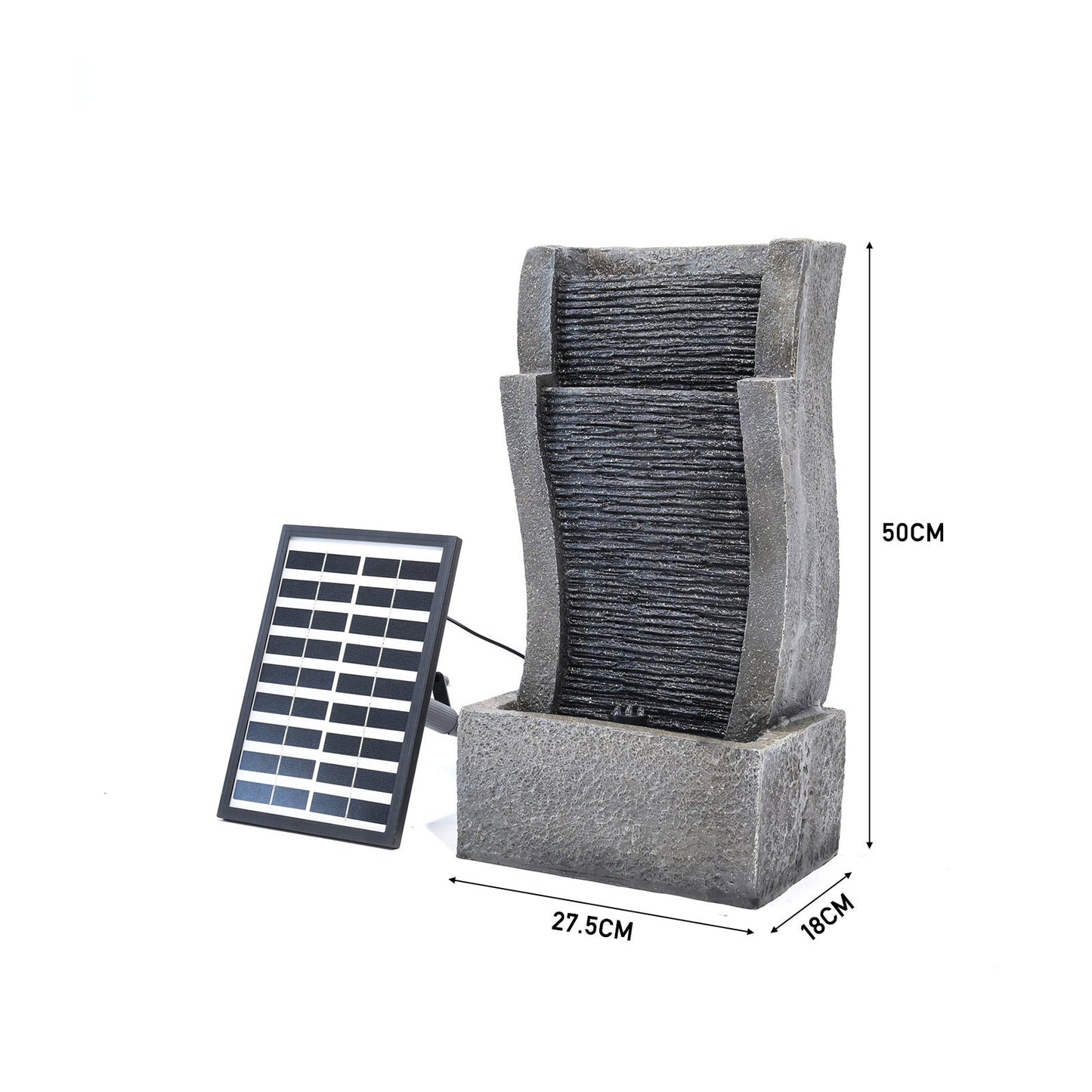Slate Effect Modern Waterfall Ornament Garden Water Feature Cascading Tiered Water Fountains & Waterfalls