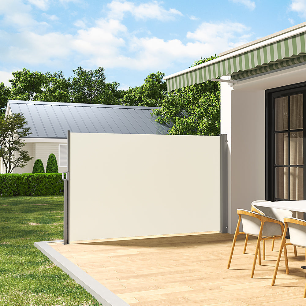 Retractable Single Side Awning - White Awnings W 300 x H 180 cm