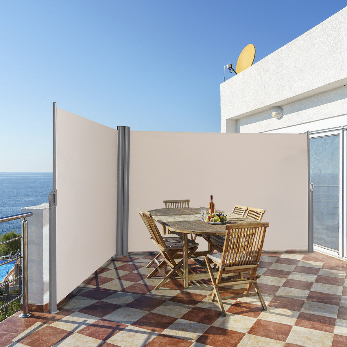 Retractable Single Side Awning - White Awnings