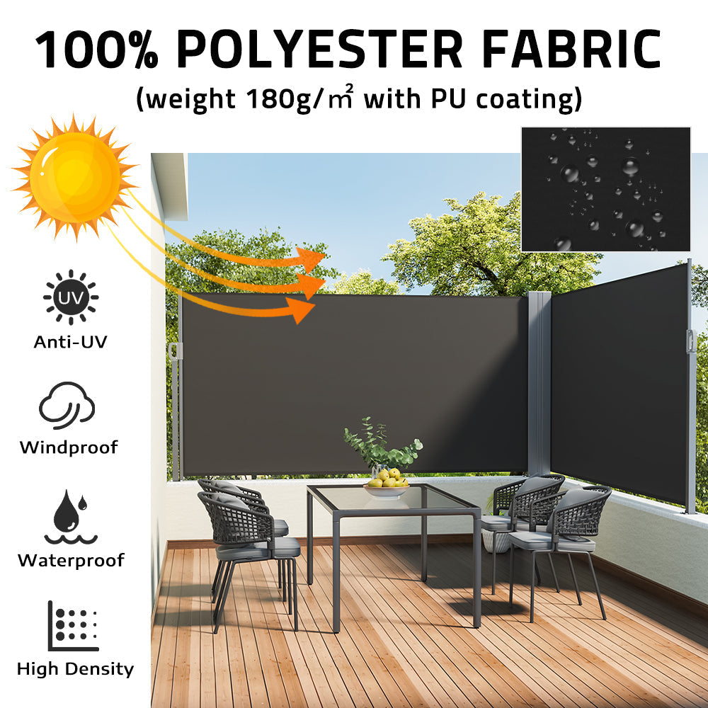Retractable Double Side Awning - Grey Awnings