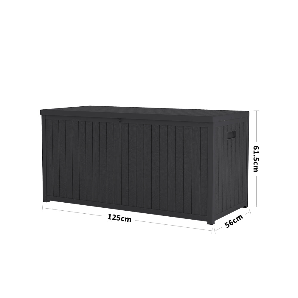 Outdoor Black Storage Deck Box - Large Size Garden Storages & Greenhouses Garden Sanctuary