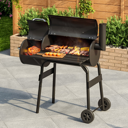 Charcoal BBQ Grill with Offset Smoker Garden BBQ Grill