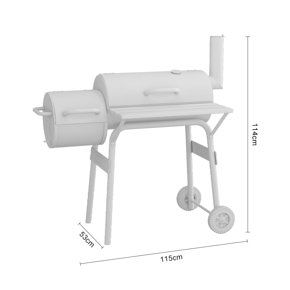 Charcoal BBQ Grill with Offset Smoker Garden BBQ Grill
