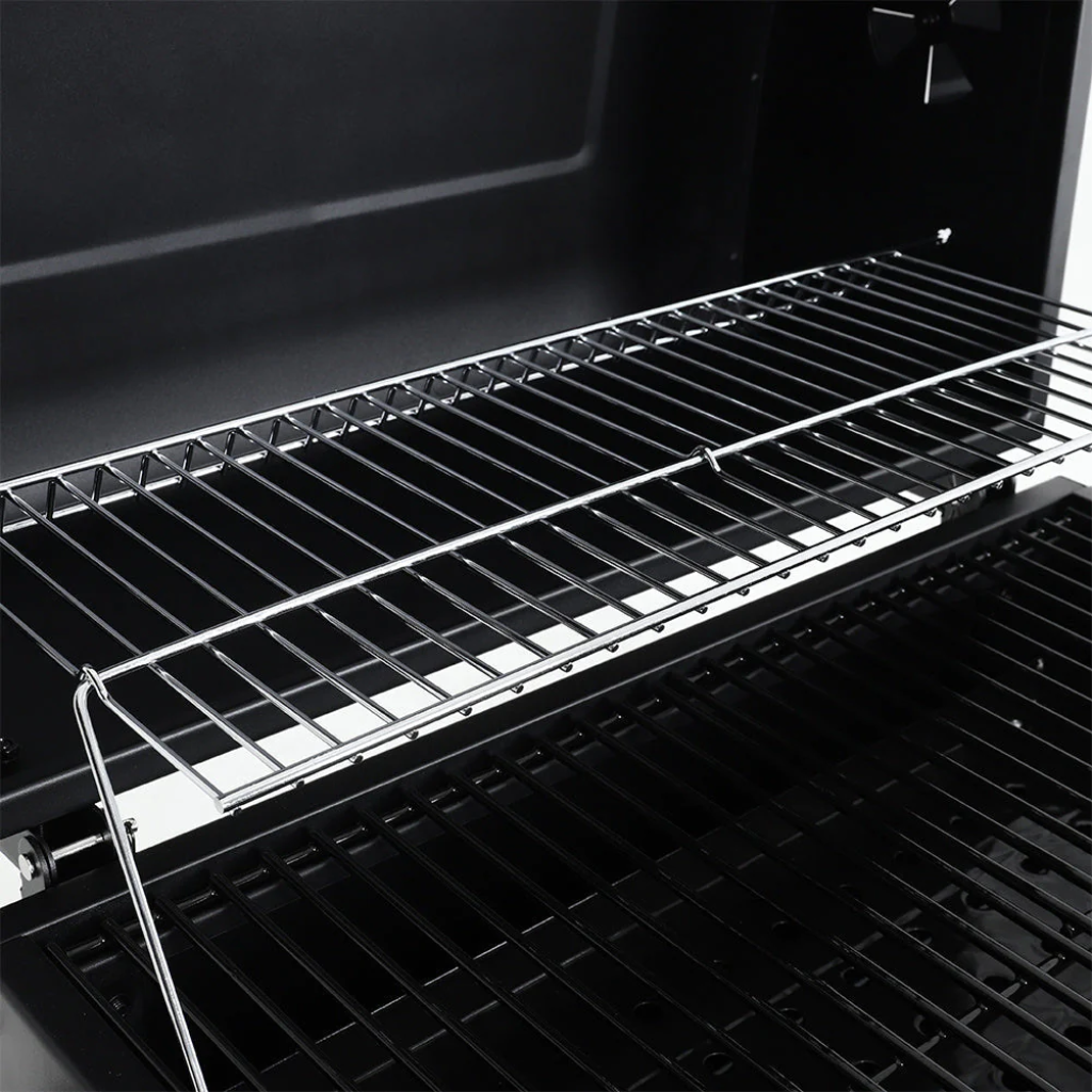 138CM Wide Charcoal BBQ Grill with Side Shelves