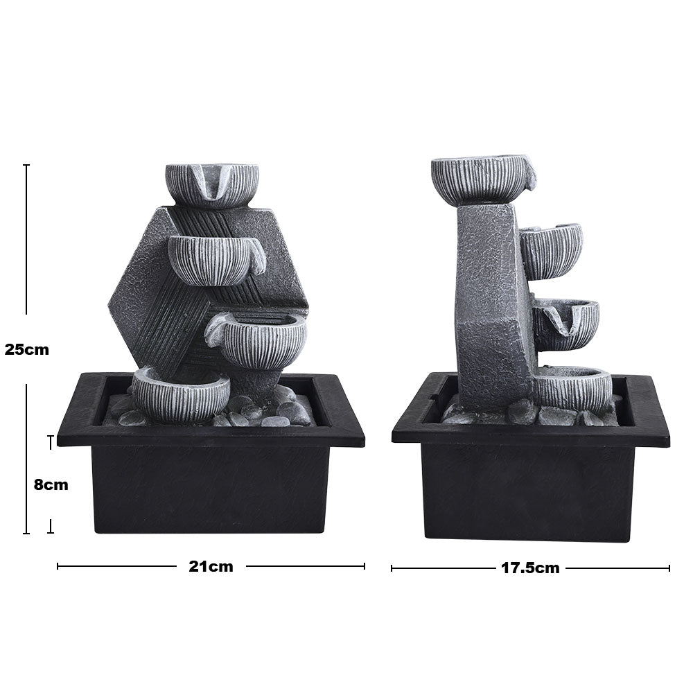 18CM Depth Outdoor Cascading Water Fountain with LED Light