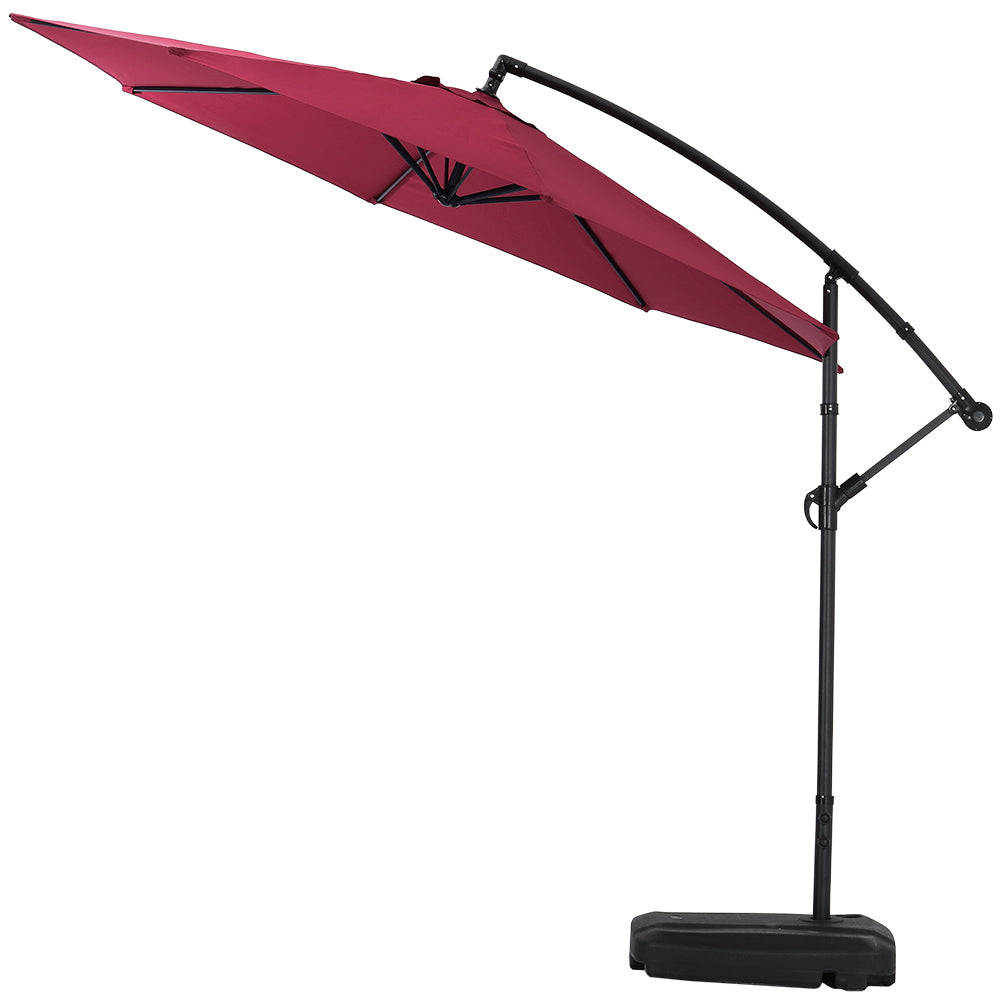 Outdoor Large 3M Cantilever Parasol Wine Red