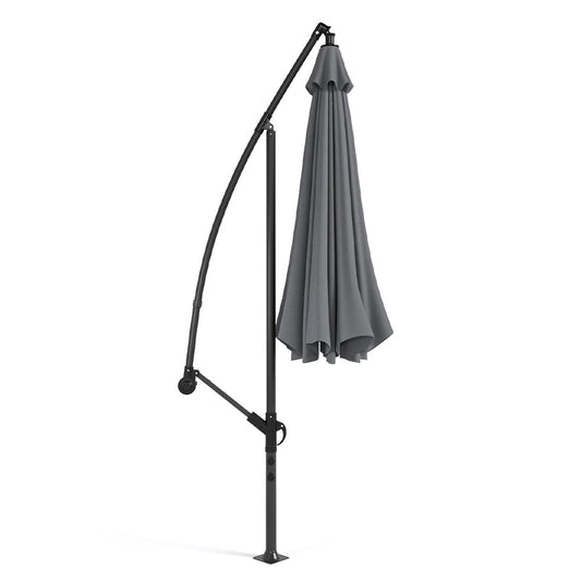 3M Dark Grey Sun Parasol Hanging Banana Umbrella Parasols