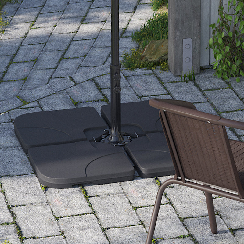 Light Grey Outdoor Cantilever Parasol Umbrella with LED Lights