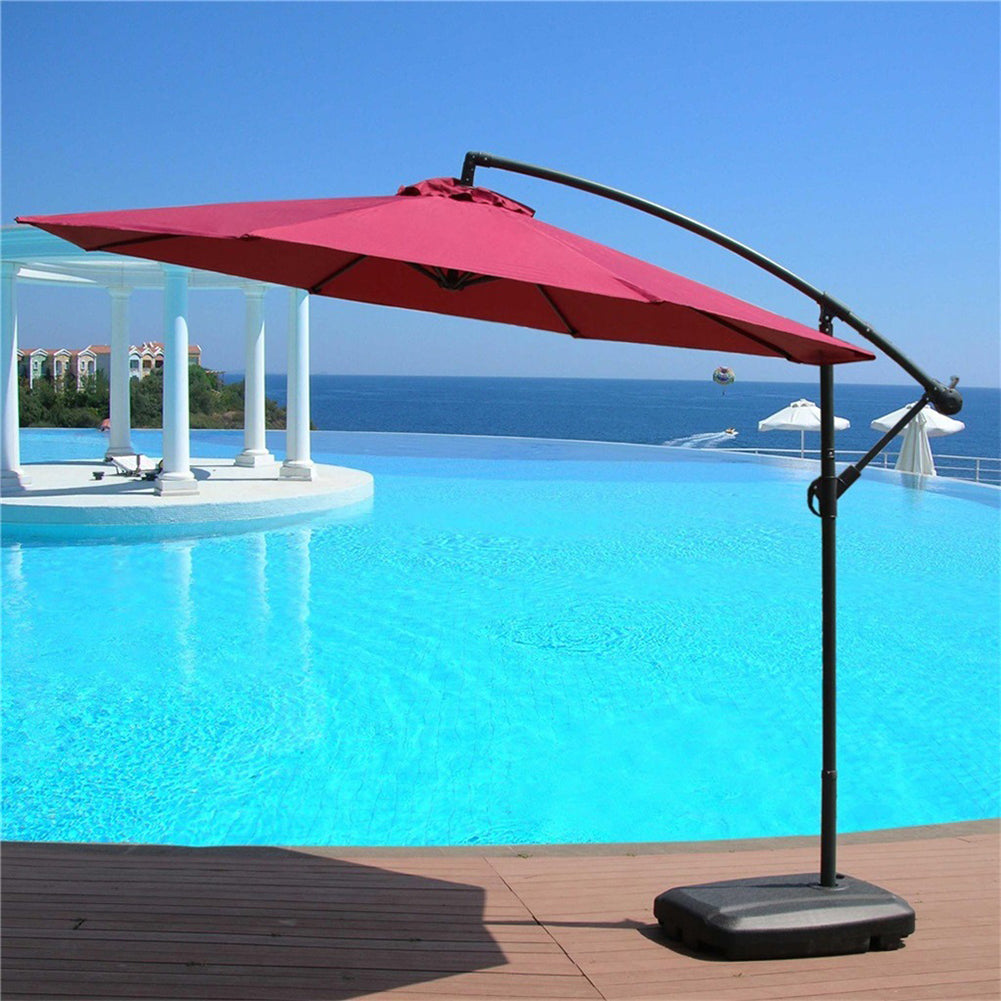 Outdoor Large 3M Cantilever Parasol Wine Red