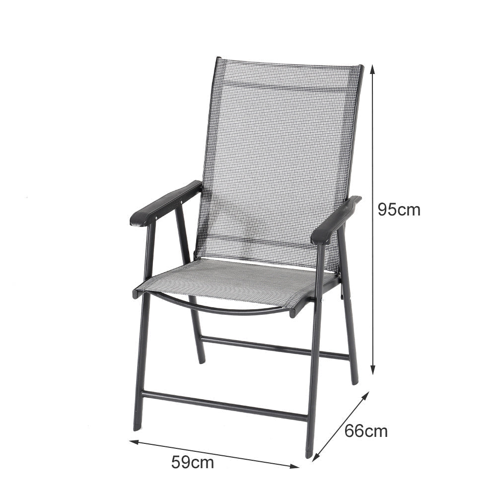 Garden Rectangular Ripple Glass Table with/without Folding Chairs Garden Dining Sets
