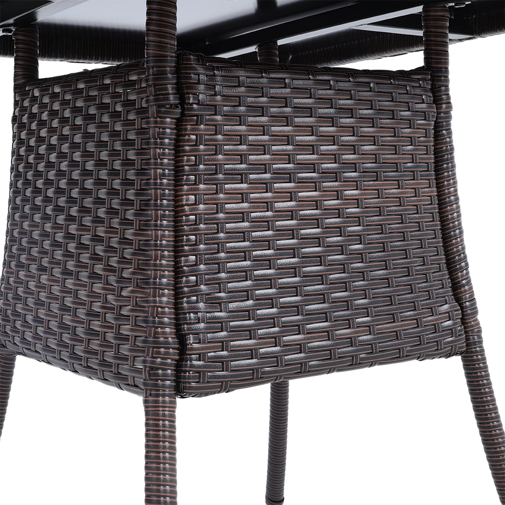 Garden Tempered Glass Square Dining Table with Parasol Hole