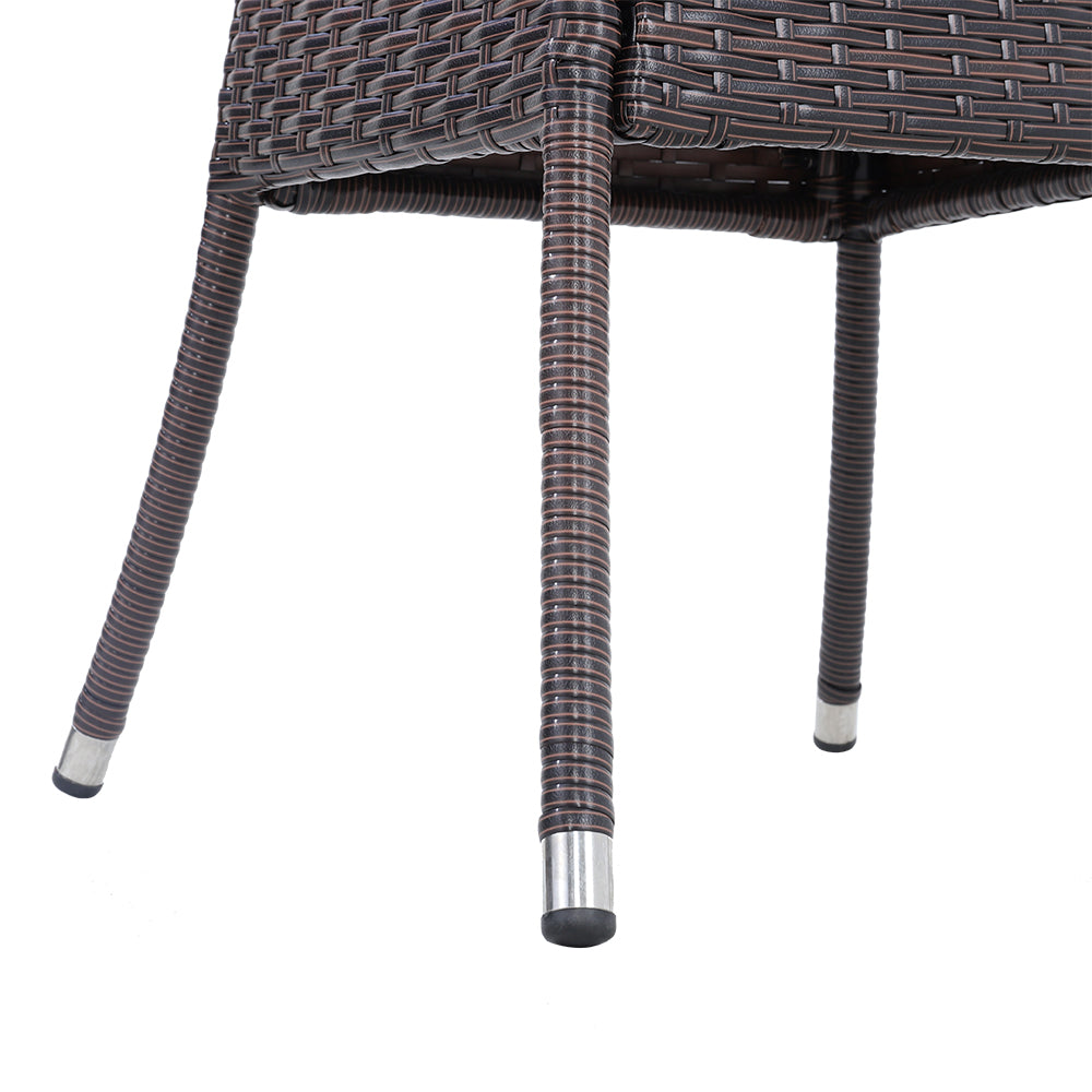 Garden Tempered Glass Square Dining Table with Parasol Hole