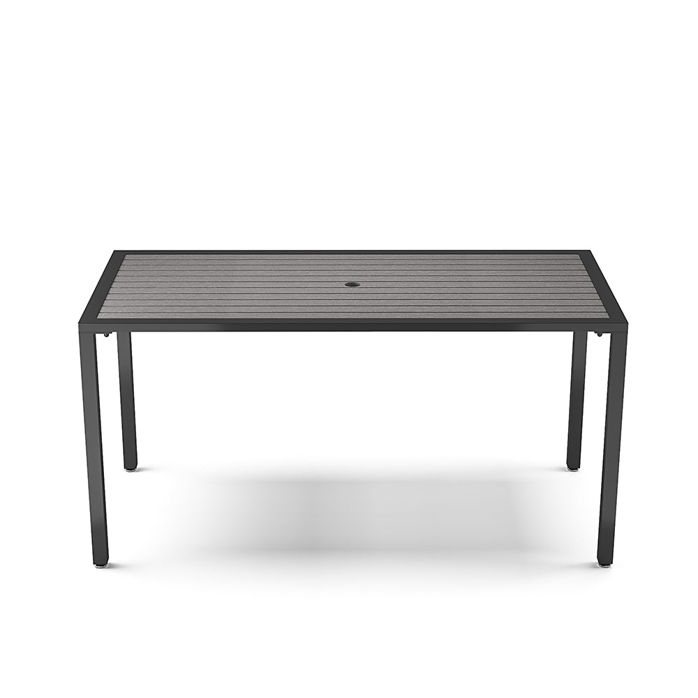 70CM Depth Grey Outdoor Dining Table with Parasol Hole