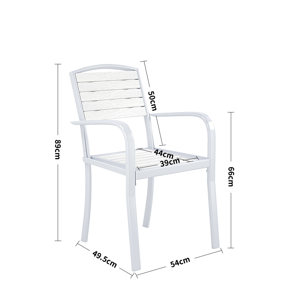 Wood Plastic Composite Outdoor Dining Armchairs Set of 4