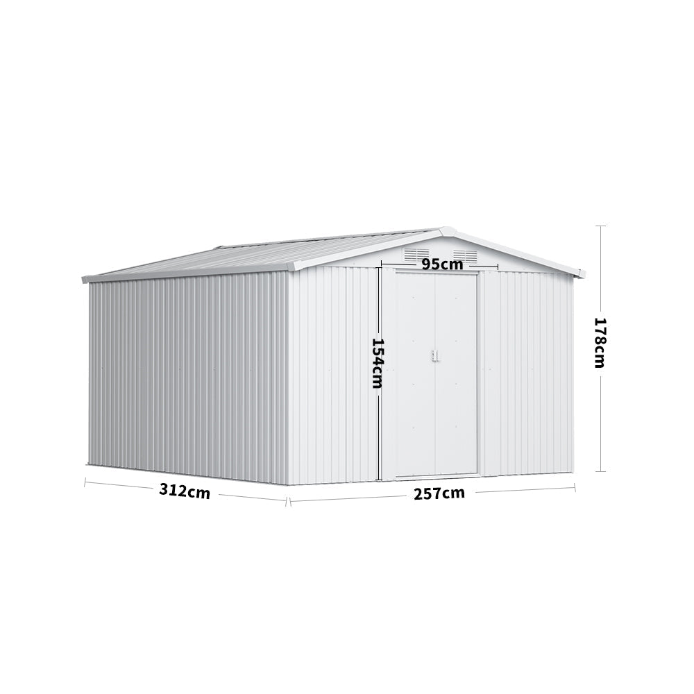 Garden Steel Shed with Gabled Roof Top Garden storage Garden Sanctuary