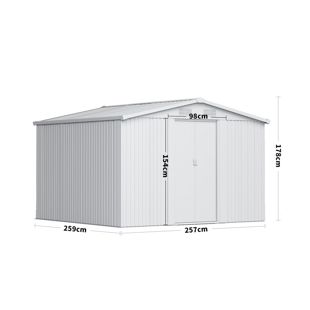 Garden Steel Shed with Gabled Roof Top Garden storage Garden Sanctuary