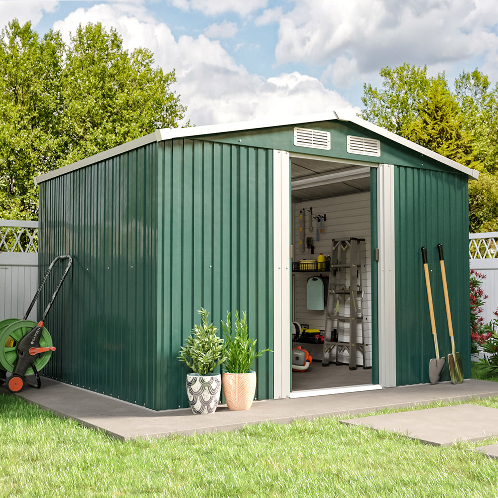 Steel Garden Storage Shed with Gabled Roof Top – Garden Sanctuary