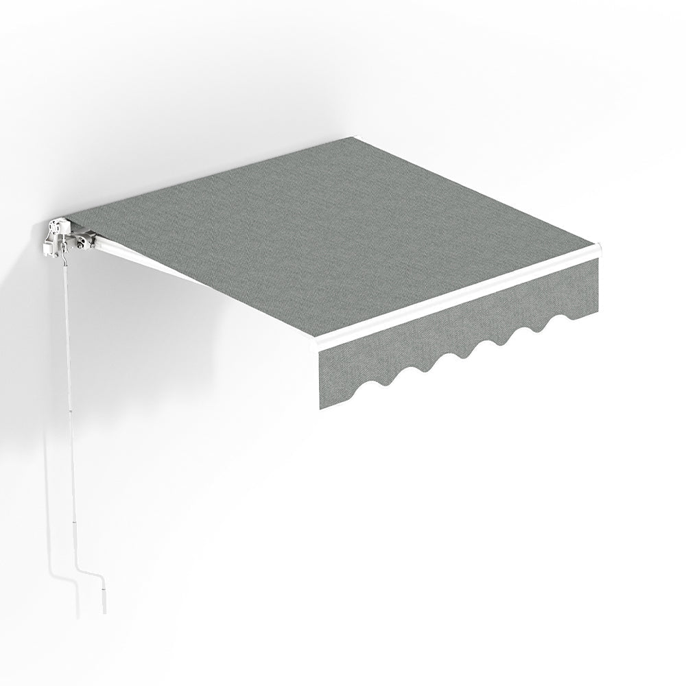 Retractable Patio Awning - Manual Shelter - Grey Awnings