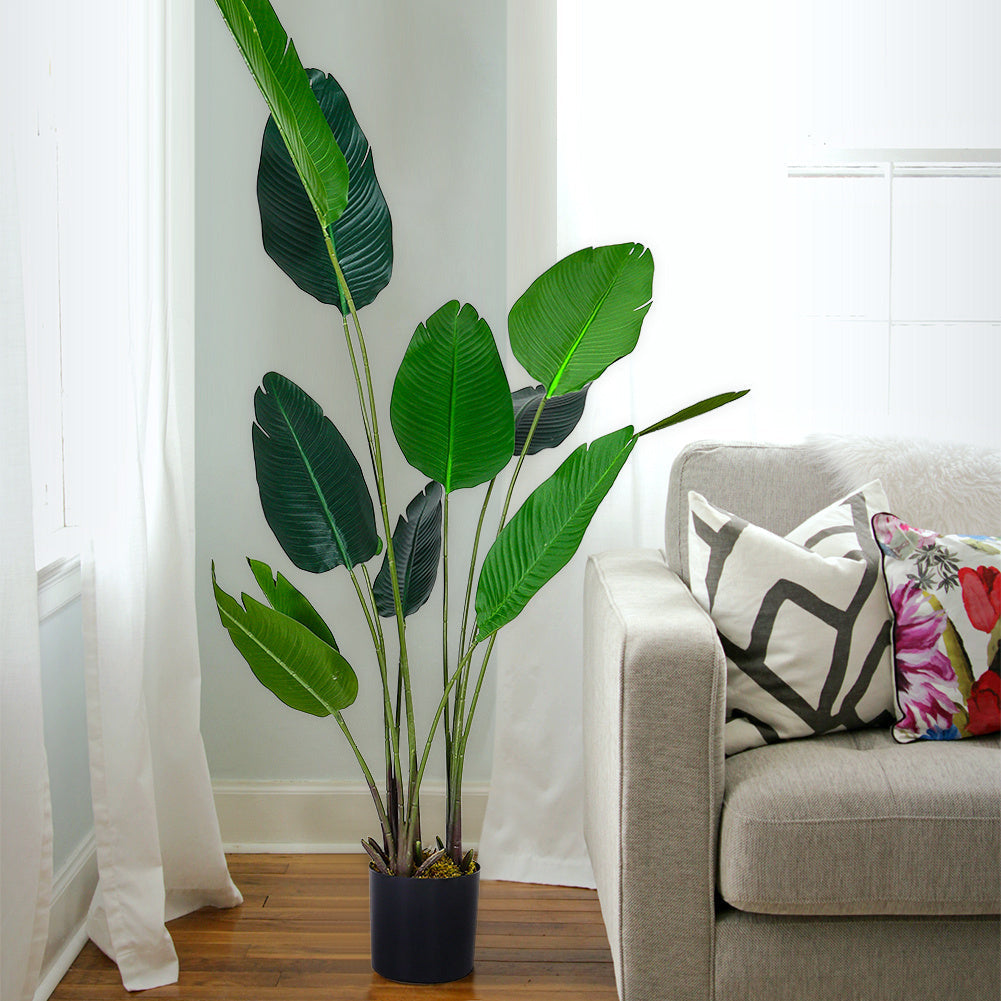 Artificial Banana Leaf Tree Faux Large Plants in Pot Plants 1.8 M