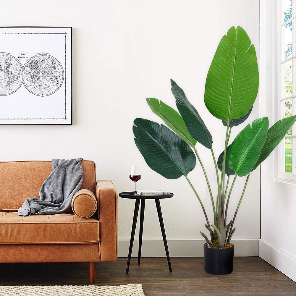 Artificial Banana Leaf Tree Faux Large Plants in Pot Plants 1.15 M