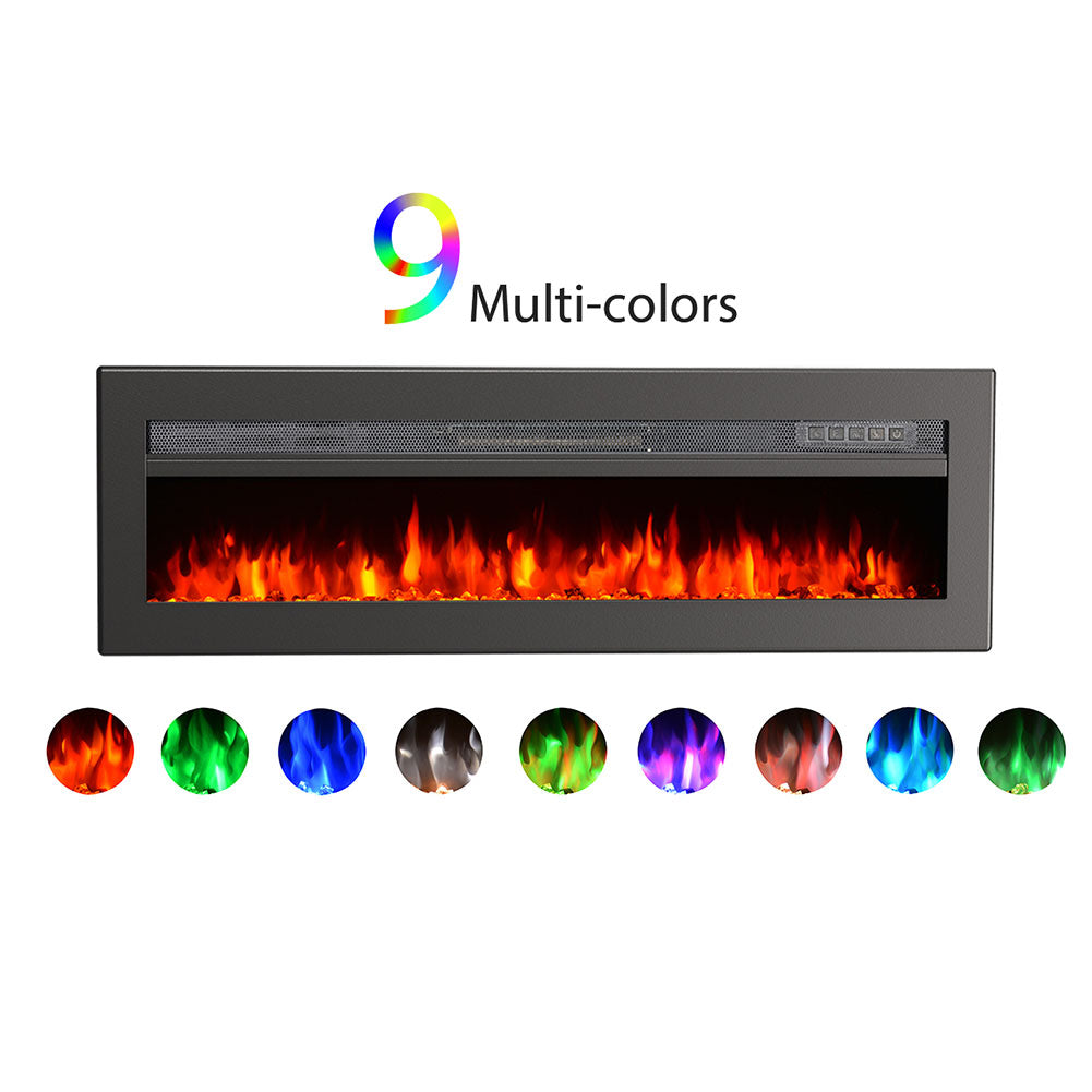 40/50/60/70 Inch Electric Fireplace with 9 Flame Colour and Remote Control