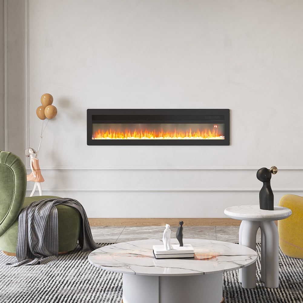 40/50/60/70 Inch Electric Fireplace with 9 Flame Colour and Remote Control