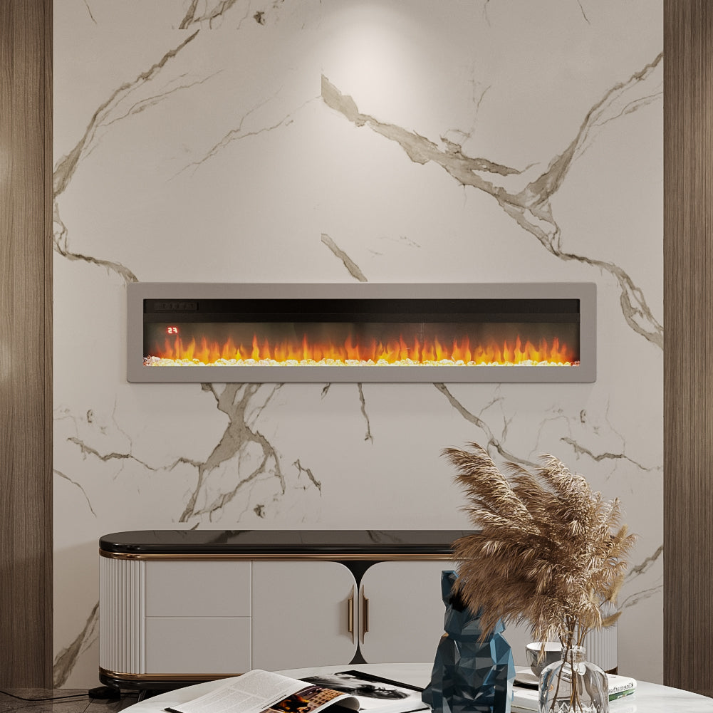 40/50/60/70 Inch Electric Fireplace with 9 Flame Colour and Remote Control