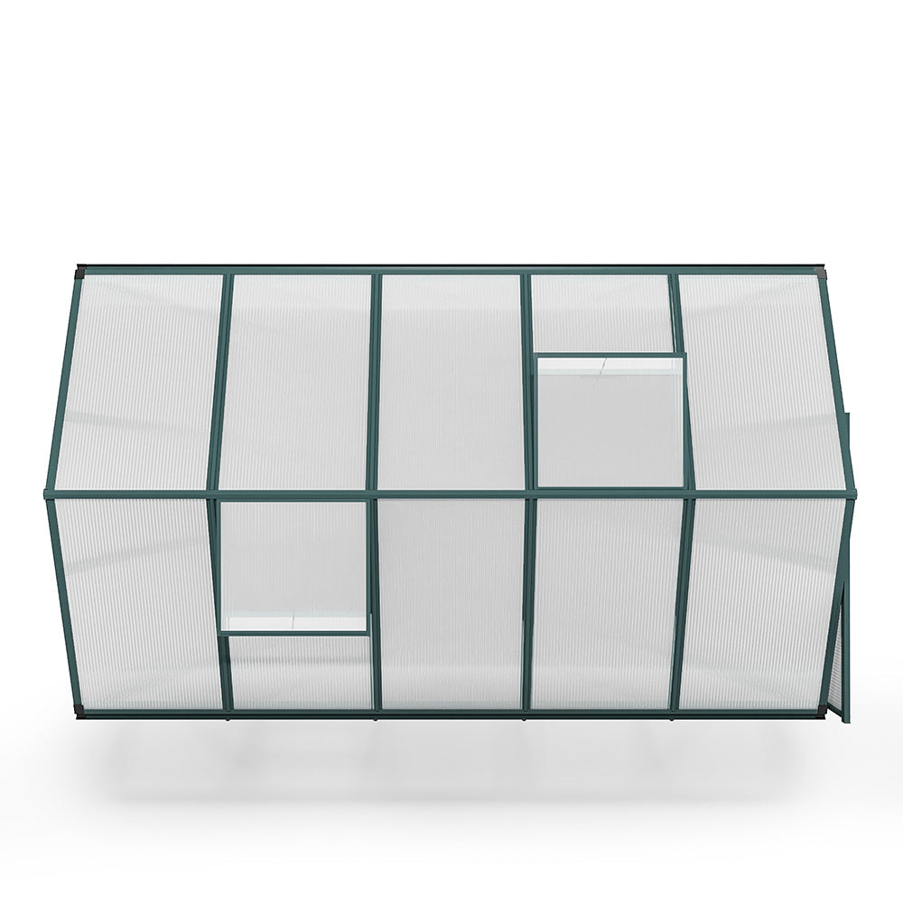 10' x 6' ft Garden Hobby Greenhouse Green Framed with 2 Vents Garden Storages & Greenhouses Garden Sanctuary