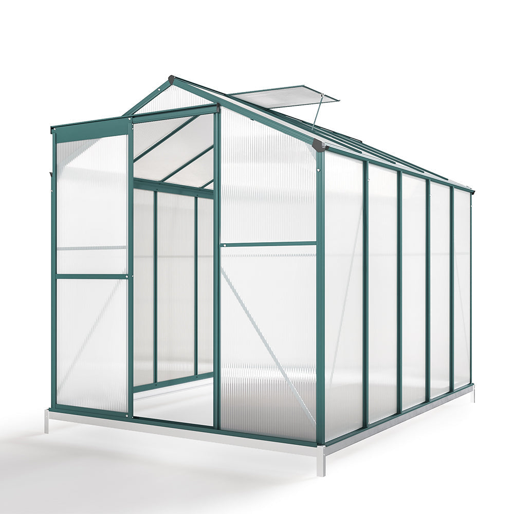 8' x 6' ft Garden Hobby Greenhouse Green Framed with Vent Garden Storages & Greenhouses Garden Sanctuary