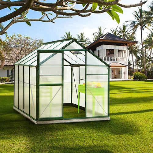 8' x 6' ft Garden Hobby Greenhouse Green Framed with Vent Garden greenhouse Garden Sanctuary