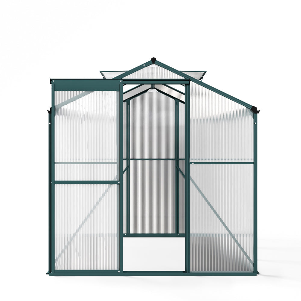 6' x 6' ft Garden Hobby Greenhouse Green Framed with Vent Garden Storages & Greenhouses Garden Sanctuary