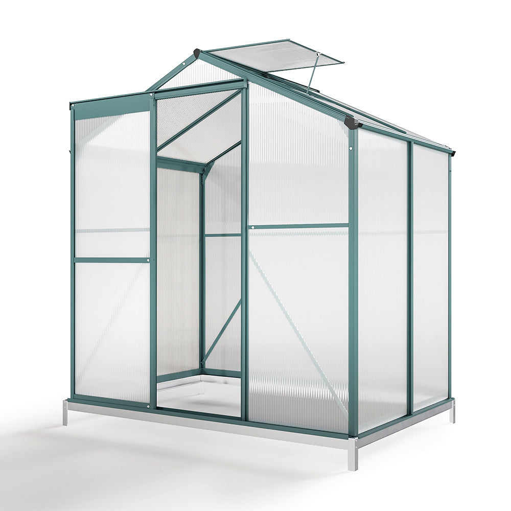 4' x 6' ft Garden Hobby Greenhouse Green Framed with Vent Garden Storages & Greenhouses Garden Sanctuary