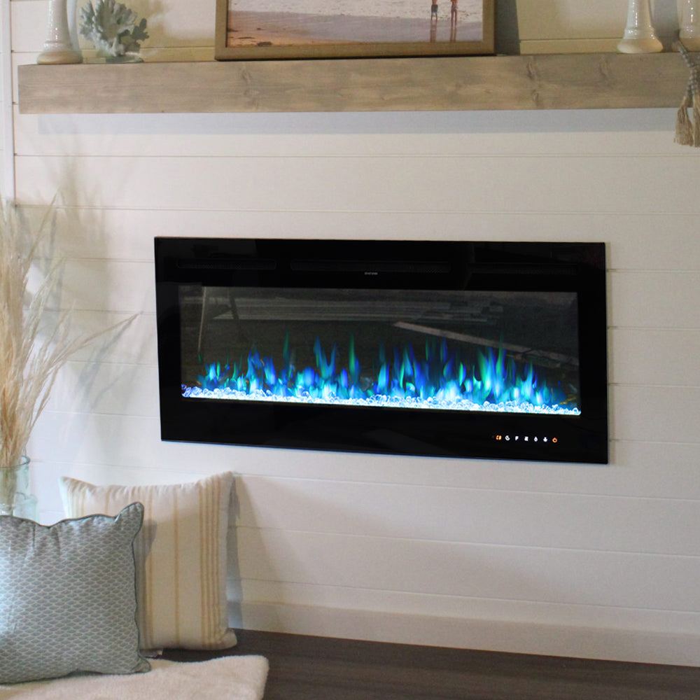 70/80 Inch Wall Mounted/Insert Electric Fireplace with 9 Colours Settings
