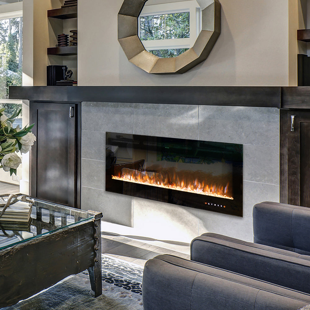 70/80 Inch Wall Mounted/Insert Electric Fireplace with 9 Colours Settings