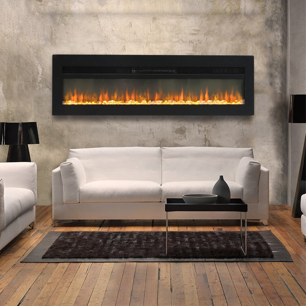 40/50/60/70 Inch Electric Fireplace with 9 Flame Colour and Remote Control