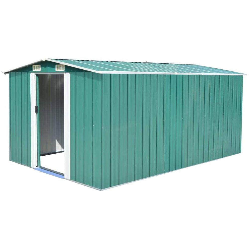 Garden Metal Storage Shed with Gabled Roof Top Large Size Greenhouses Garden Sanctuary