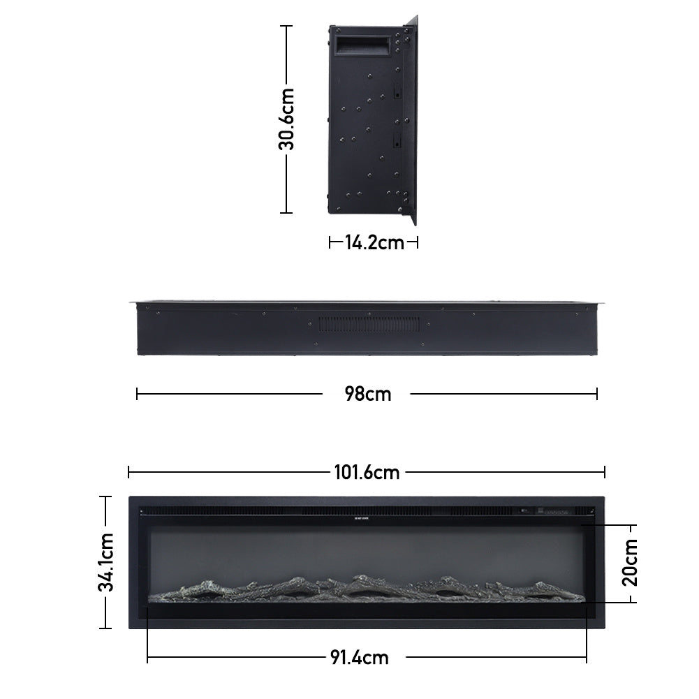 40/50/60 Inch Wall Mounted Electric LED Fireplace Fire Heater