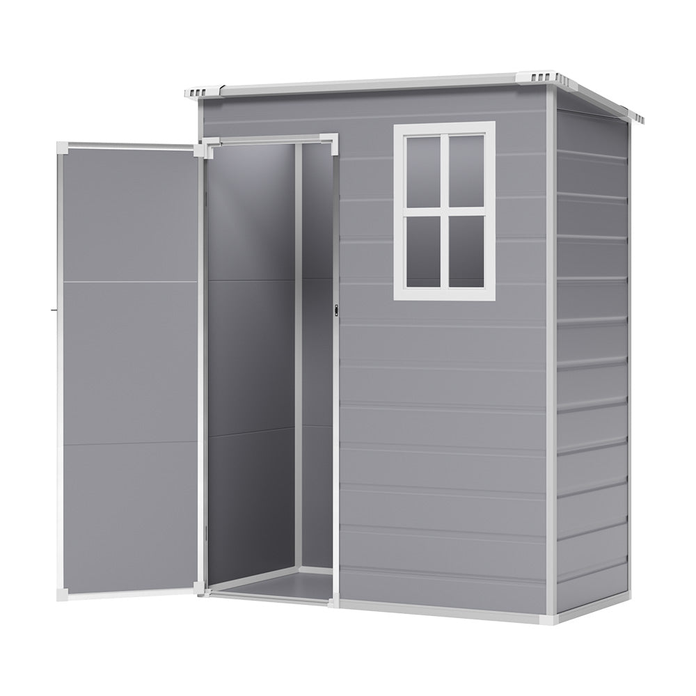 91CM Depth Plastic Lockable Garden Storage Shed with Window