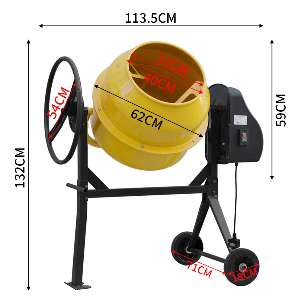 Portable Electric Cement Concrete Mixer with Wheels
