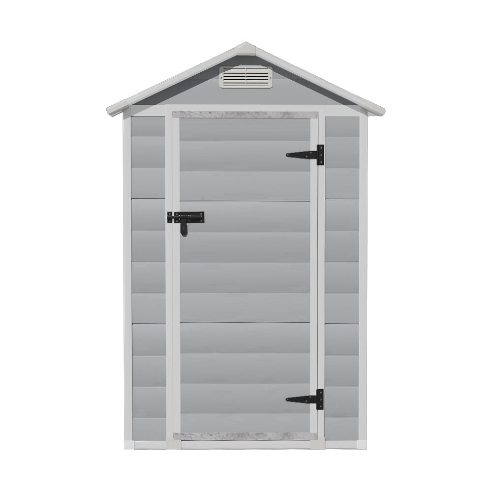 123CM Wide Plastic Garden Storage Shed with Lockable Hinged Door