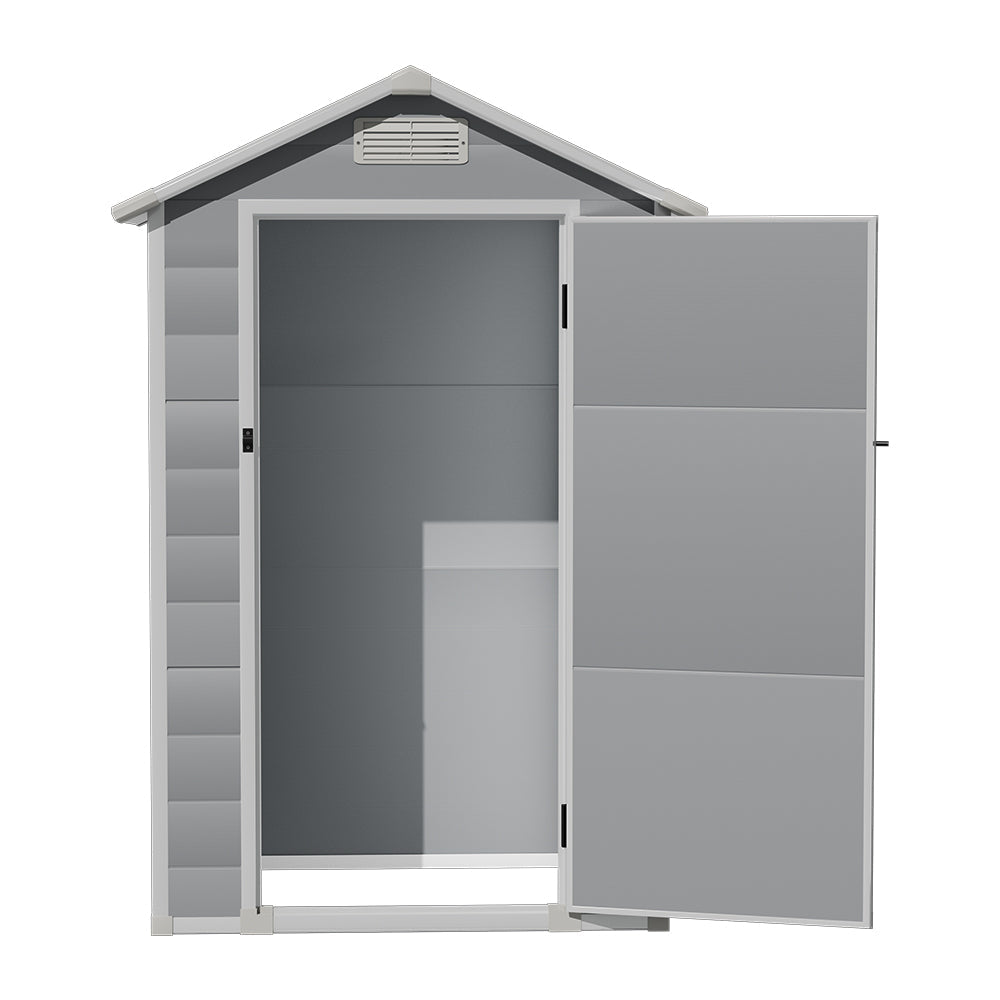 123CM Wide Plastic Garden Storage Shed with Lockable Hinged Door