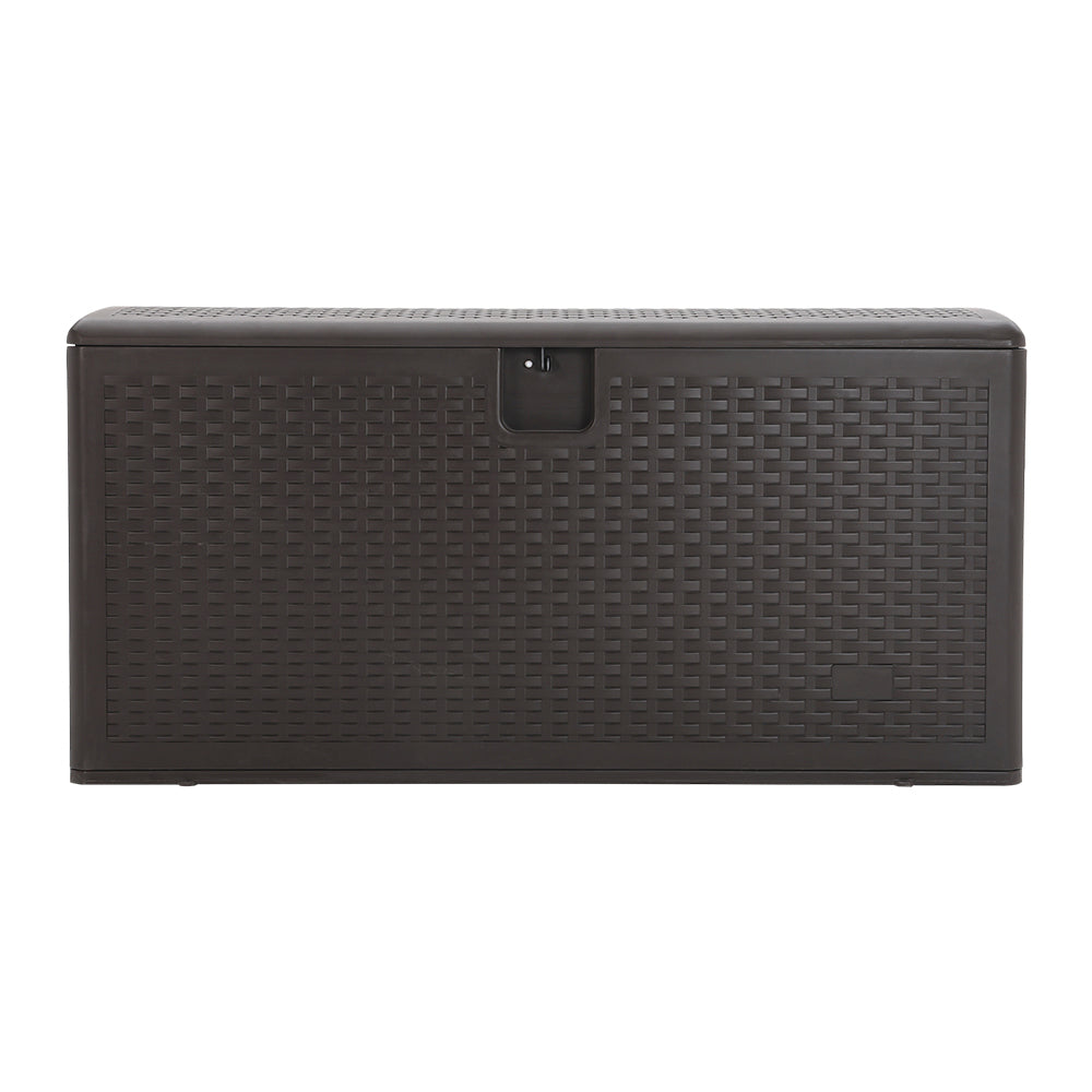 127CM Wide Lockable Waterproof Rattan Outdoor Storage Box